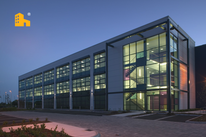 Commercial building exterior in Greater Manchester business area